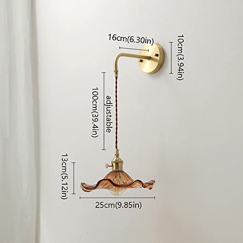 Aplique de pared ajustable de latón con foco orientable E27 para iluminar el tocador de baño 7