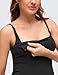CRZ YOGA Butterluxe Maternity Clip Down Nursing Tank Tops - Adjustable Straps Womens Pregnancy Casual Cami Shirt Built in Bra Black X-Large