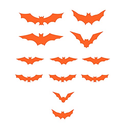 Glowing Bat Wall Sticker Pvc Creepy Atmosphere House Window Halloween Glow Wall Stickers For Kids (Red, One Size) #TOP30