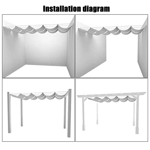 Voile d'ombrage rétractable extérieur et bâche légère HDPE de protection solaire 1.7x4m - 8