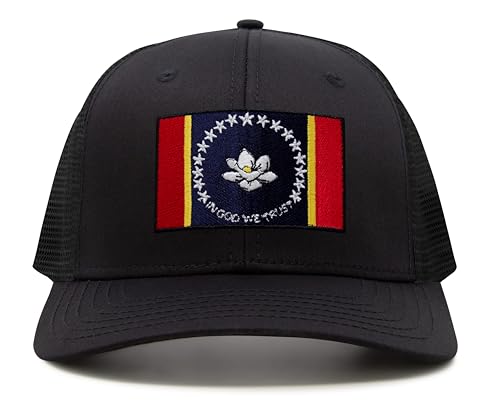 Image of International Tie State Hat for Men and Women, Adjustable Snapback Trucker Baseball Cap with Embroidered Patch