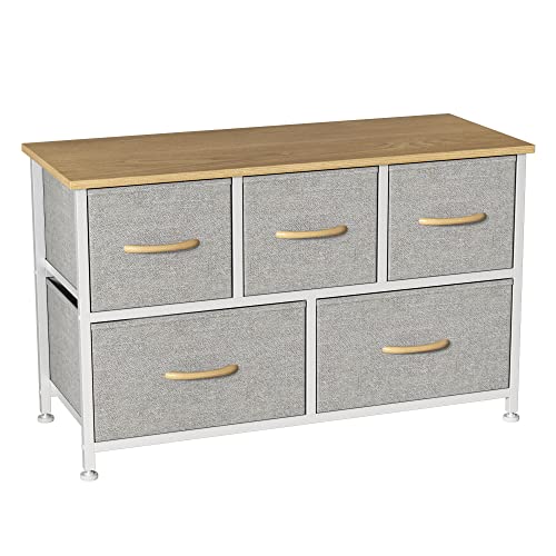 Somdot 5 Cajones Abrefácil de Ancho Armario de Tela Organizador en Torre Cover