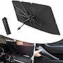 Ajxn Car Windshield Sun Shade Umbrella,UV Protection ,Car Windshield Sun Shade Umbrella to Keep Your Vehicle Cool,Car Accessories Foldable Sun Shield Shade (Large (55'x 31'))