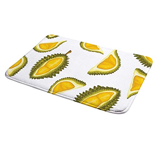 Tapis de bain antidérapant jaune lavable en machine grand format