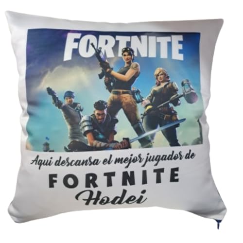 FORNITE COJIN Personalizado con TU Nombre (Azul)