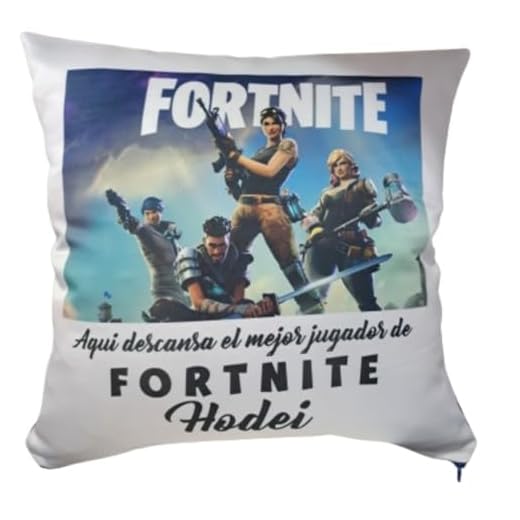 FORNITE COJIN Personalizado con TU Nombre (Azul)