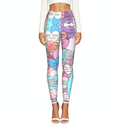 Leggings de deporte con corazones para mujer pantalones suaves de senderismo y fitness 2