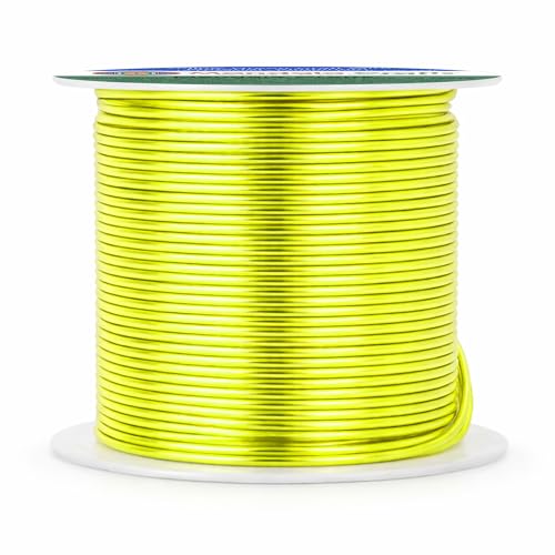 Image of Mandala Crafts 16 Gauge Yellow Green Anodized Aluminum Craft Wire, 100 FT | Colored, Flexible, Bendable, for Bonsai, Armature, Sculpting, Wire Wrapping, Jewelry Making, Weather & Tarnish Resistant