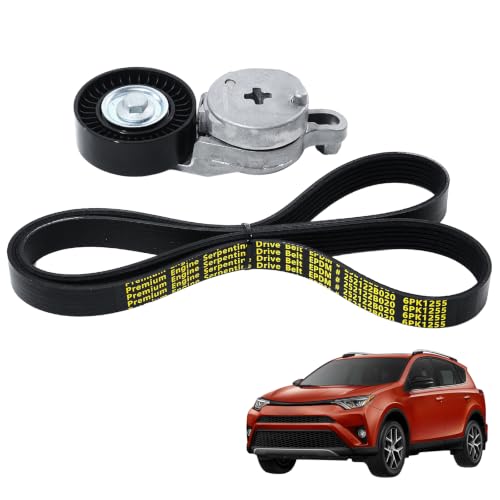 Image of 90K-39106 Serpentine Belt Drive Tensioner Component Kit for 12-17 Camry,10-18 RAV4,11-16 Scion tC,Fits L4 2.5L DOHC Engine Only,Replace 6PK1256,39106,1662036010