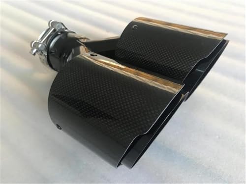 Tuyau d'échappement voiture double : masquez la rouille avec le carbone 63mm