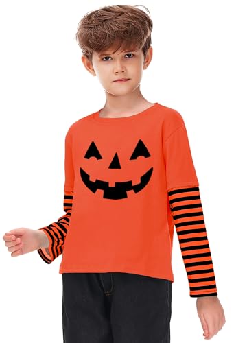 Image of Remimi Unisex Kids Christmas Long Sleeve Shirt Xmas Print Stripe Shirts 2-12 Years