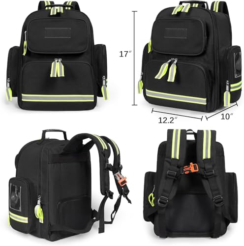 Image of Gatycallaty First Aid Backpack Emergency Medical Backpacks Empty Waterproof Survival Bags Trauma Bag for Nurses Home Car (Black, Pack of 2)