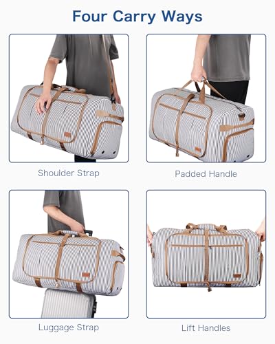 120L Foldable Collapsible Travel Duffle Bag for Men and Women with Shoe Compartment 6