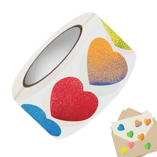 Pegatinas de San Valentín,500 piezas de etiquetas adhesivas en forma de corazón | Etiquetas Amor | Para Fiesta Escolar Oficina Hogar Cumpleaños Boda Celebraciones