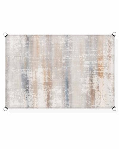 Boanket Sun Shade Sail 14' x 18', Blue Brown Ombre Large Heavy Duty Outdoor Shades Sun Screen, Modern Geometric Oil Painting Abstract Art Shade Cloth for Patio Deck Terrace Garden Lawns Beach Backyard