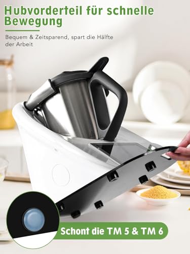 Gleitbrett für Thermomix TM6/TM5 mit Teflon-Schieber, Hochwertigem Acryl Schnelles Bewegen Rollbrett für Thermomix Vorwerk TM5 TM6 Schnelldrehendes und Stoßdämpfung Zubehör
