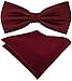 TigerTie Satin Fliege Einstecktuch in bordeaux Uni einfarbig + Aufbewahrungsbox