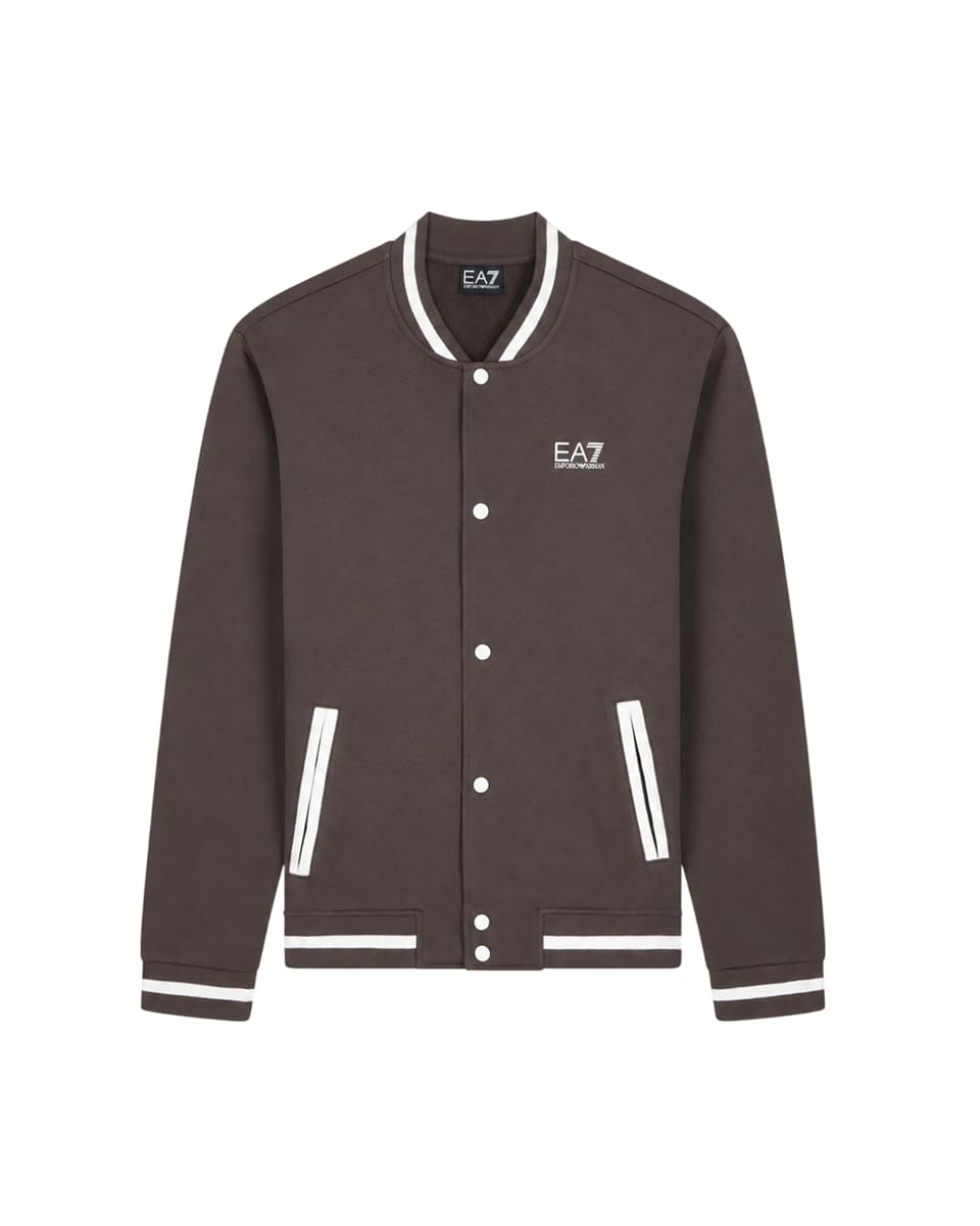 EA7 Emporio Armani Męska bluza Core Identity z bawełny z kołnierzem baseballowym, 7M002146