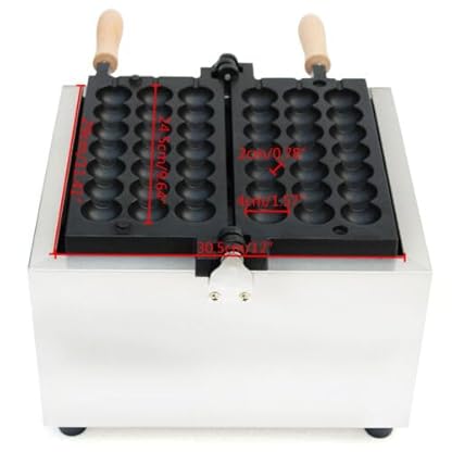 Konfiur 1500W Waffeleisen Waffelgerät, 5 Stück Corn Dog Stiel Waffeleisen Profi Waffeln am Stiel Waffelsticks, Antihaft-Pfanne Ei Waffel Maker mit Timer, 37.5 * 33 * 22.5 cm, Weiß – Bild 4