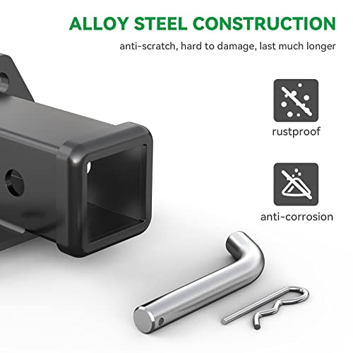 Rbhauto 2” Bolt-On Trailer Hitch Receiver Tube, 2 Inch Hitch Wall Mount, 2-Inch Opening Hitch Receiver Plate Tube For Truck, Lawn Tractor, Implements, Wall Or Barn(With Pin And Clip) #TOP1