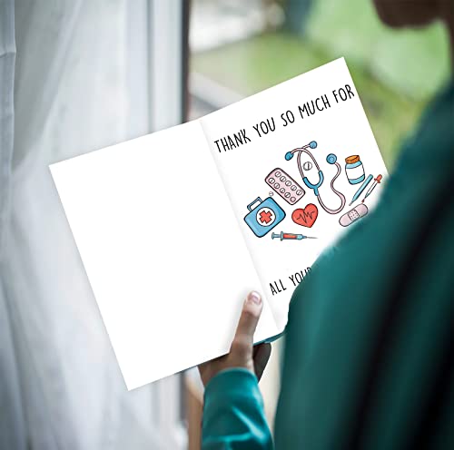Yikalus Cute Thank You Card For Doctor Nurses, Appreciation Gifts For Women Men, Medical Staff Appreciate Greeting Card, Perfect Doctors Day Gift Idea For Doctor Staff #TOP3