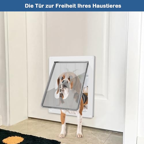 CEESC Wetterfeste Hundetür und Katzentür für Haustiere bis 20,4 kg, langlebig, Schnappverschluss inklusive