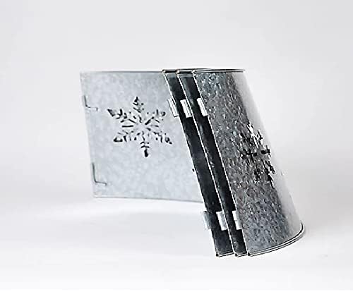 Miniatura 3 de Collar de metal para árbol de Navidad color plateado con copo de nieve galvanizado nuevo