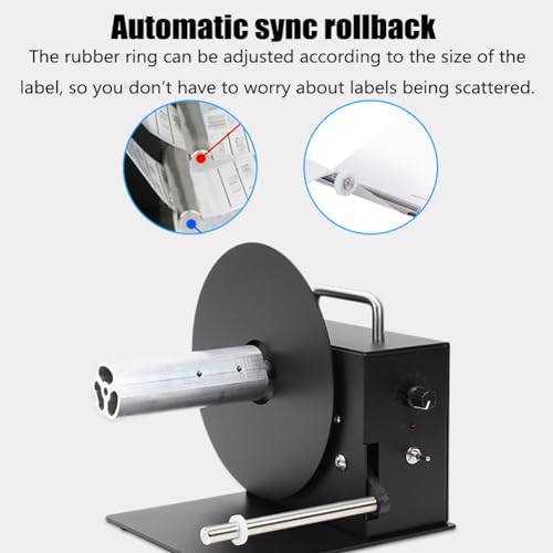 Automatische Etikettenaufwicklermaschine, Zwei-Wege-Rückspulgeschwindigkeit, 2,5–20,3 cm/s, ideal für Kleideranhänger, Barcodes und selbstklebende Aufkleber