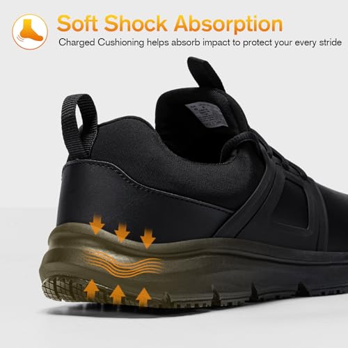 Non Slip Work Shoes for Mens Slip On Sneakers Waterproof Chef Kitchen Shoe Comfortable Slip Resistant Restaurant Footwear Hombre Zapatos de Trabajo, Black4