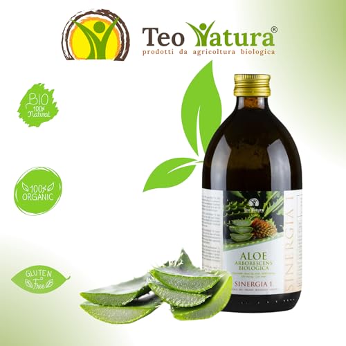Teo Natura Sinergia 1 – Integratore da Bere - Ricetta Classica di Padre Zago con Aloe Arborescens, Miele e Alcool Biologico - 500 ml (Confezione da 1)