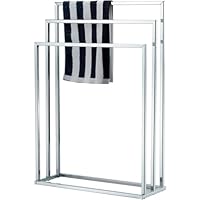 Top Home Solutions® Free Standing Towel Rail – 3 Tier Chrome Finished Durable Stainless Steel Bar Towel Rack, Anti Rust, Compact Towel Stand for Bathroom H84.5 x W45 x D21.5cm