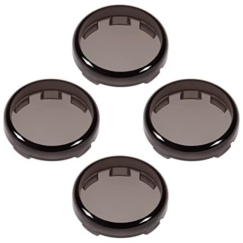 Amazicha Smoke Bullet Turn Signal Light Lens Covers Front Rear Compatible for Harley Davidson Sportster Softail Road King Street Electra Glide 1996-2021, 4 PCS Cover