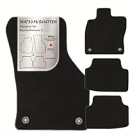 MAT10 – Auto-Fußmatten passend für Skoda Octavia 3 (BJ 02/2013 - 02/2020, Typ 5E) aus Velours | 4-teiliges Automatten Set | langlebige Erstausrüsterqualität, Made in Germany