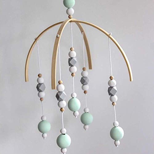 paletur88 Bois Perles Vent Carillons, Bébé Mobile, Berceau Maternelle Lit d'enfant Musical Mobile Rotation Hochet Jouets Suspendu Ornements pour Maison Décoration - 2, Free Size Cover