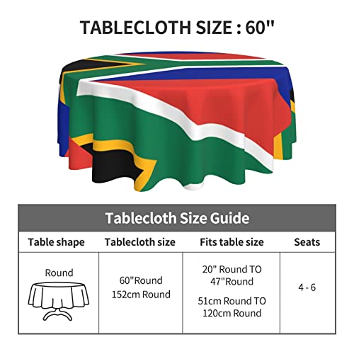 Koolr South Africa Flag Printed Round Table Cloth, Waterproof Decorative Tablecloth 60 Inch Reusable, For Restaurants, Parties #TOP3