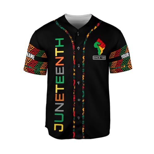 Custom Juneteenth Baseball Jersey Shirt Personalized Juneteenth 1865 Africa Freedom Shirt Black History Month Pride Flag Gift miniatura 3