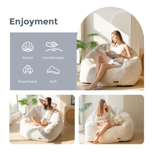 MAXYOYO Oversized Faux Fur Bean Bag Chair