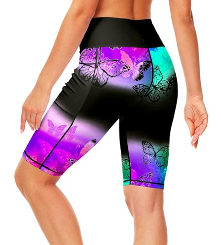 Image of AOBUTE Womens 9 inch /10 inch /11 inch Long Swim Board Shorts High Waisted UPF 50+ Biker Shorts with Pockets