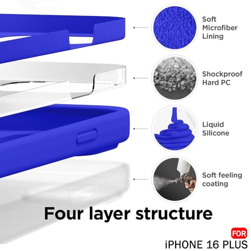 Image of TheGiftKart Liquid Silicone Back Cover Case for iPhone 16 Plus | Soft Micro-Fibre Lining Inside | Camera & Screen Protection | Shockproof Back Cover Case for iPhone 16 Plus (Silicone, Ultramarine)