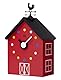 KOOKOO RedBarn (groß), Bauernhaus Uhr mit 12 Tierstimmen, einem Hahn und Einer drehenden Wetterfahne