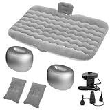 新型 車中泊 マット【に適用スズキ ソリオ/ハスラー】車載 エアーベッド 車中泊マット 車用ベッド アウトドア キャンプ マット 後部座席マット 分離可能 膨張式マットレス 折りたたみ式 車中泊 グッズ 独立サポートエアクッション 防水防潮 PVC+群がる素材 簡単空気入れ ピロー付 仮眠 キャンプ 旅行用 屋外用 SUV MPV オフロード車対応 収納袋付き