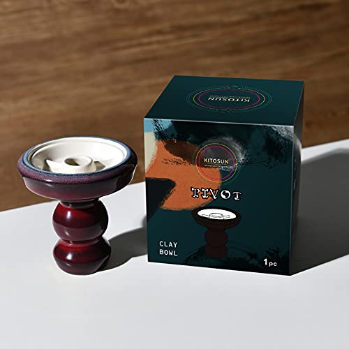 Tabakkopf Shisha Phunnel Kopf - Kitosun Pivot Shisha Kopf Hookah Bowl 320 g Tonschale mit Rand kompatibel mit alle HMD… – Bild 3