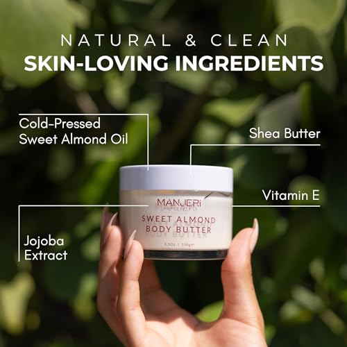 Sweet Almond Body Butter - Vegan and Cruelty-Free Hydrating Moisturizer for Dry Skin, 3.5 oz - Image 5