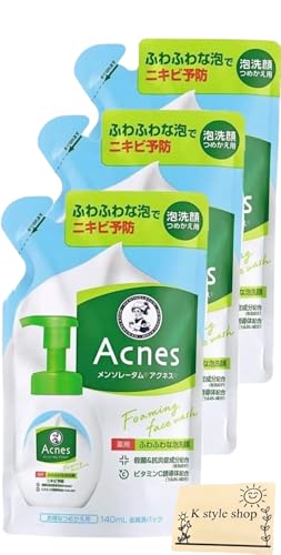 アクネス(Acnes) 【医薬部外品】アクネス 薬用ふわふわな泡洗顔 つめかえ用 140ml 3個セット