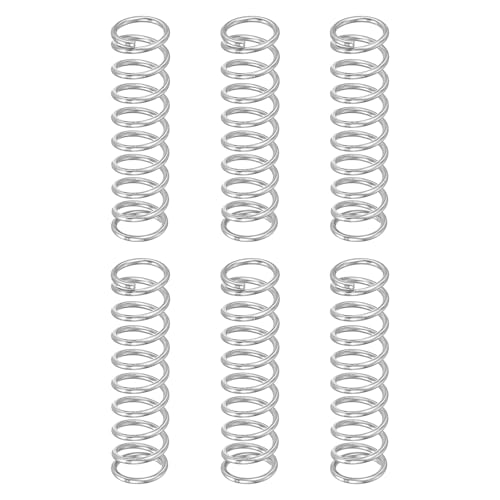 QUARKZMAN 6pcs Muelle de Compresión, Resortes de Compresión de Acero Inoxidable 304 Extensión Resorte Comprimido Helicoidal Resortes de Presión de Bolígrafo, 1 * 9 * 35mm (Diá*OD*L)