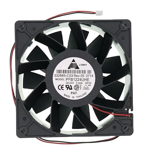 LEYEYDOJX for PFB1224UHE DC BRUSHLESS Fan, DC 24V 2.40A 12CM Size :120×120×38mm,2-pin 2-Wire Inverter Cooling Fan.