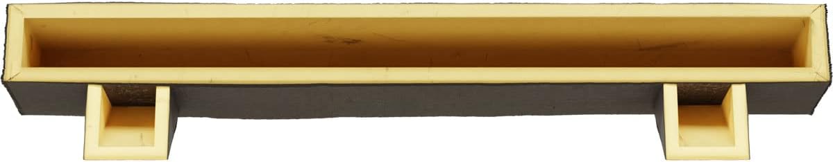 Ekena Millwork 6" H x 6" D x 36" W Rough Cedar Faux Wood Fireplace Mantel Kit w/ Breckinridge Corbels, Aged Cedar