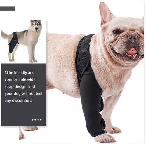 Image of balacoo Dog Knee Brace Adjustable Neoprene Leg Sleeve with Breathable Mesh Wide Strap Support for Foreleg or Hindleg for Injury Recovery Circulation Puppies and Senior Dogs