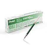 Pentel Refill Ink for EnerGel Gel Pen, 0.5mm, Needle Tip, Green Ink, Box of 12 (LRN5-D)