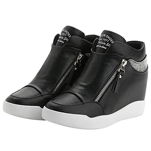 rismart Women's Wedge Platform Bootie Fashion Sneakers2